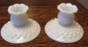 Hobnail Candle Stick Holders (3)