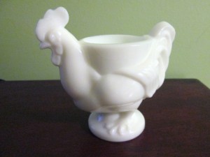 Imperial Glass Milkglass Rooster Egg cup