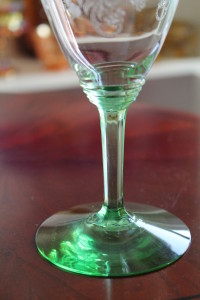 Heisey Frontenac Moongleam Water Goblet